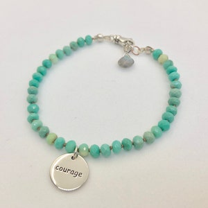 Chrysophrase Charm Bracelet for Courage and Strength