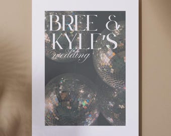 Disco Wedding Invitation Template | Funky 70s Editable Digital Download |