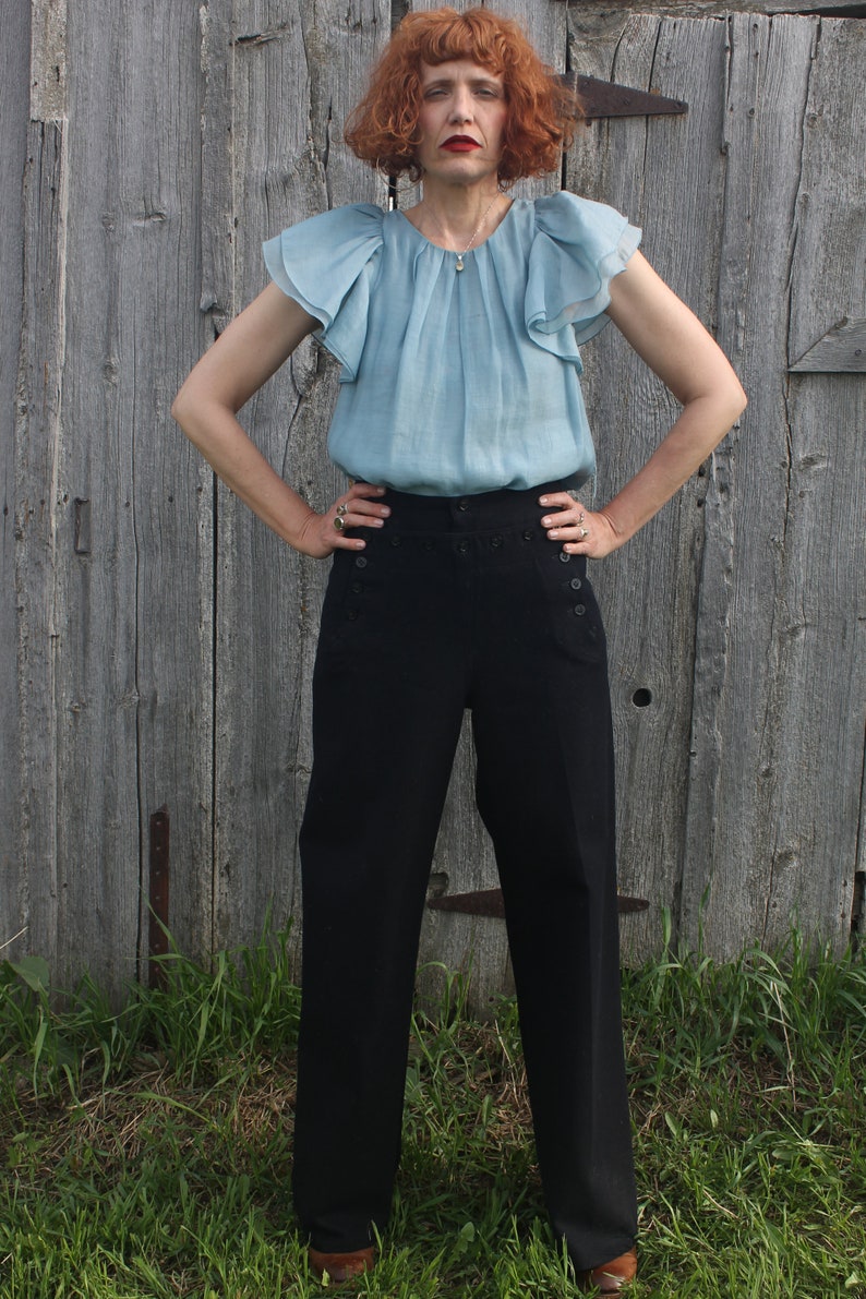 navy blue sailor pants