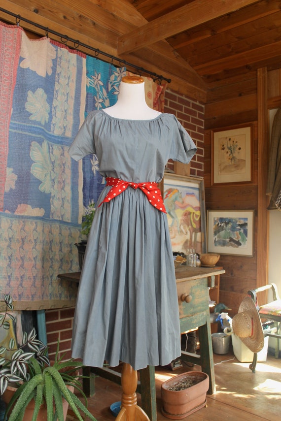 1950's Blue Cotton Dress