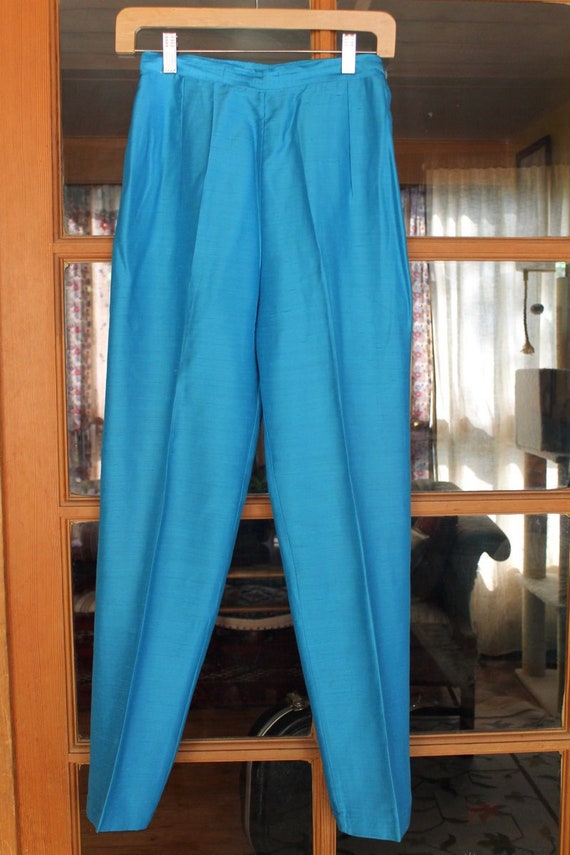 blue cigarette pants