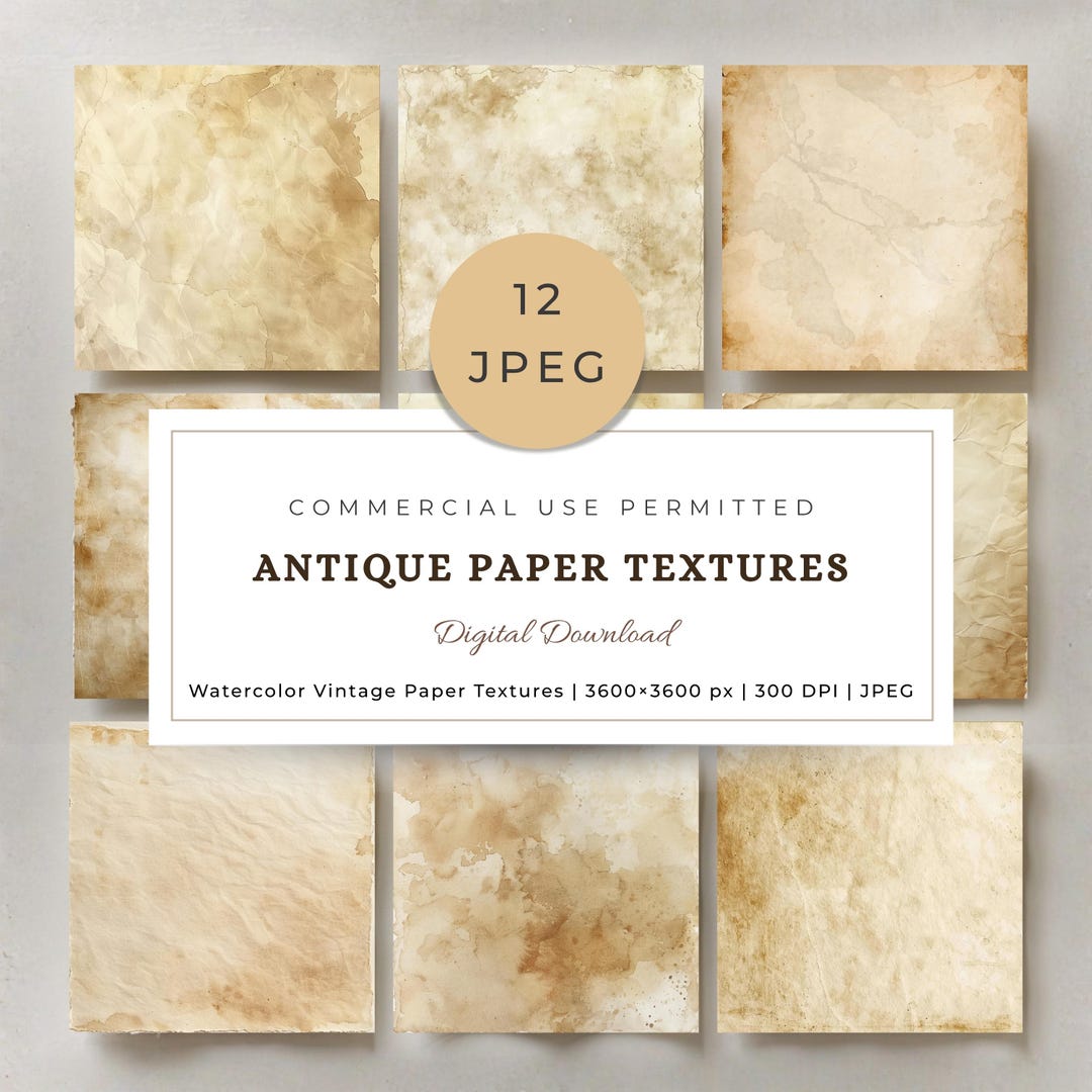 Antique Watercolor Paper Textures – Vintage Backgrounds (digital ...