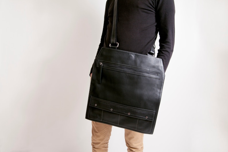 Italian Leather Messenger Leather Crossbody Men Business Bag Etsy