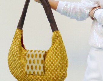 mustard handbag, everyday color purse, medium sized stylish shoulder bag