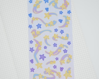 Swoopy Shooting Stars Sticker Sheet | journals, planners, scrapbooking, crafts