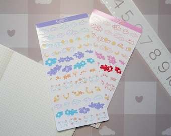 In the Cloudy Starry Sky Sticker Sheet | journals, planners, scrapbooking, crafts