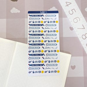 Hoja de pegatinas de eventos e íconos de la hora de medianoche / diarios, planificadores, scrapbooking, manualidades