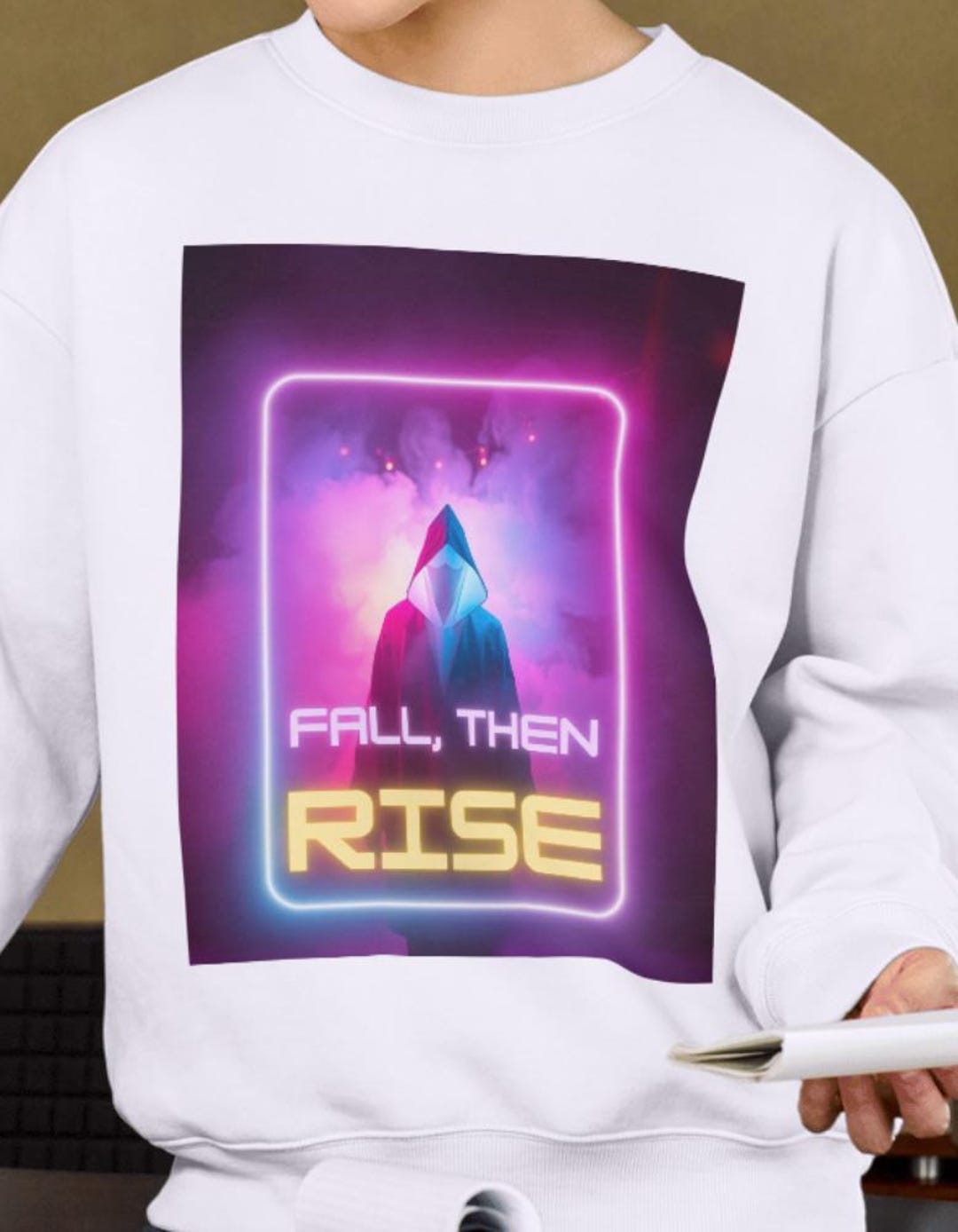 Falling Then Rising Fall Then Rise - Neon Motivation Hoodie Art | Digital Download - Etsy