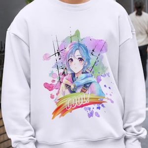 Cool Anime Watercolor Boy | Colorful Manga Style Digital Download