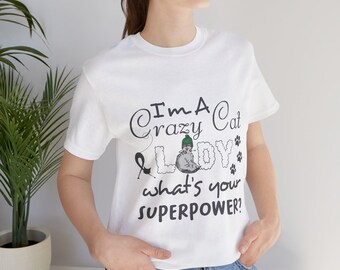 Maglietta divertente per gli amanti dei gatti, maglietta "Sono una pazza gattara", regalo unico per le mamme di gatti, maglietta con animali divertenti, abbigliamento per gli amanti degli animali, top a tema gatto