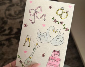 Handmade Watercolor Card with Envelope | Blank Inside