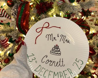 Hand-painted Customized Wedding Plate
