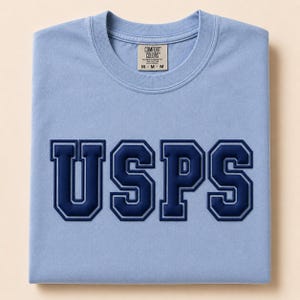 Mailman Gift Shirt 3d Puff Vinyl Transfer Blank Apparel Recognition Collector Usps Mail Carrier Delivery Service Appreciation Gifts Postman ROYAL BLUE