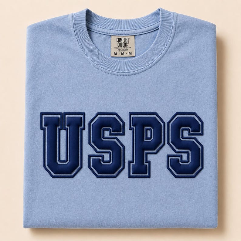Mailman Gift Shirt 3d Puff Vinyl Transfer Blank Apparel Recognition Collector Usps Mail Carrier Delivery Service Appreciation Gifts Postman ROYAL BLUE