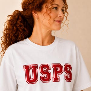 Mailman Gift Shirt 3d Puff Vinyl Transfer Blank Apparel Recognition Collector Usps Mail Carrier Delivery Service Appreciation Gifts Postman RED