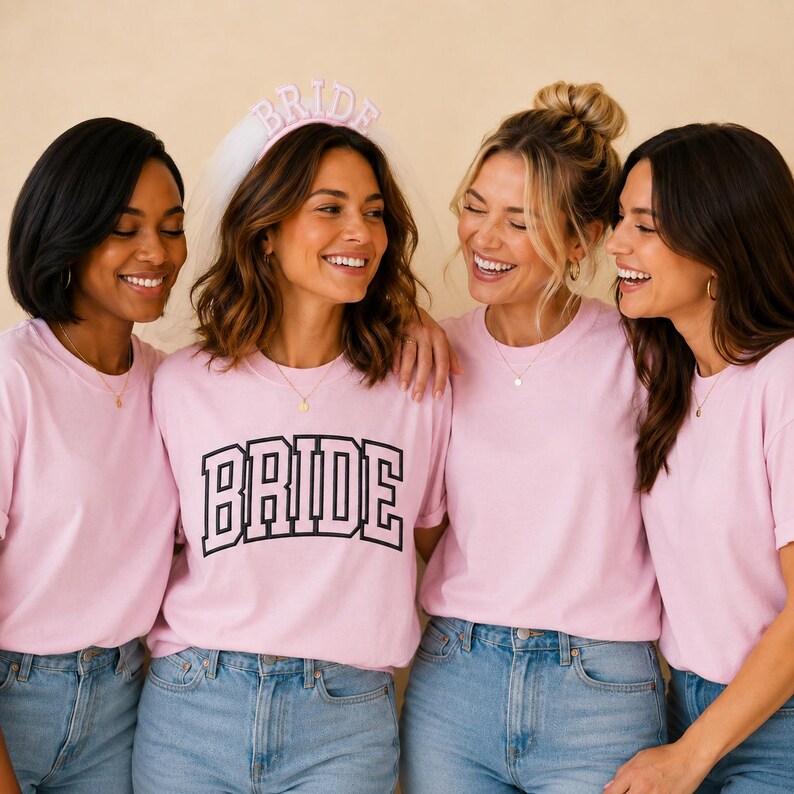 Custom Bride Puff Transfer Heat Press Vinyl  Design Wedding Bridal Apparel Ready To Press Application Engagement Gift For Fiancee Wife Bachelorette Party Clothing Newlywed Wifey Life Easy Apply Htv Transfer Blank Shirt Custom Apparel