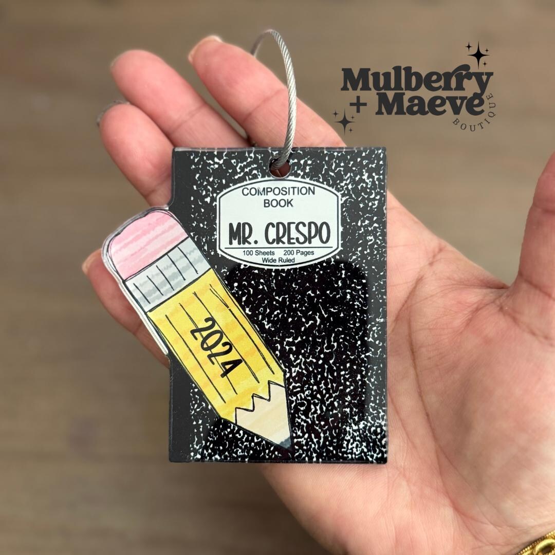Custom Notebook and Pencil Tag, Unique Christmas Gift and Decorative ...
