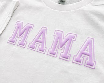 Mama Puff Transfer Heat Press Design Vinyl Shirt Application Blank Apparel Varsity From Husband Mother Gifts Her Mom 3d Personalized