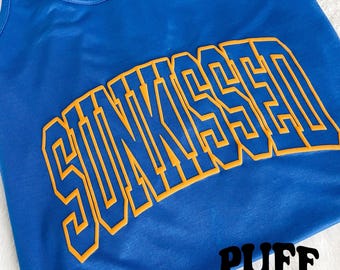 Puff Heat Transfer Sunshine Vinyl Sun Bum 3d Sweatshirt Silhouette Clothing Tropical Coastal Top Paradise Relaxation Beach Vacation Summer
