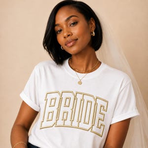 Bride Puff Transfer  Heat Press Vinyl Wedding Bridal Shirt Application Ready To Press Design Engagement Gift For Fiancee Wife Bachelorette Party Apparel Custom Newlywed Clothing Easy Apply Htv Transfer Wifey Life Celebration Blank