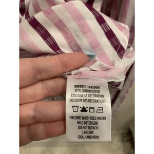 Robert Graham Pink Striped Button Up Shirt Mens Large 100% Cotton Embroidered image 5