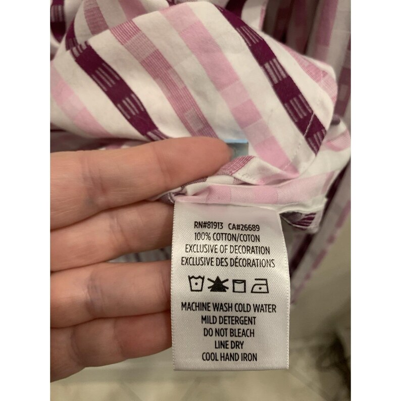 Robert Graham Pink Striped Button Up Shirt Mens Large 100% Cotton Embroidered image 5