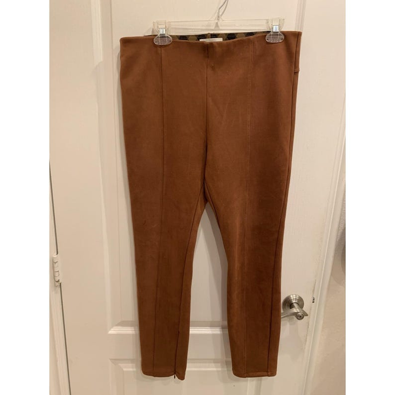 Anthropologie Avec Les Filles Slit Ankle Faux Suede High Rise Pants Size 32 image 1