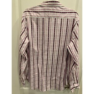 Robert Graham Pink Striped Button Up Shirt Mens Large 100% Cotton Embroidered image 2