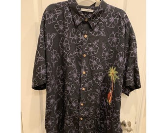 Camisa hawaiana Knightsbridge para hombre, talla 3X, azul, Aloha Camp, rayón supersuave.