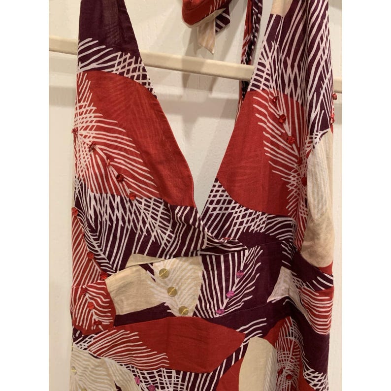 bcbg maxazria Maxi dress, Leaves And Sequins Halter image 3