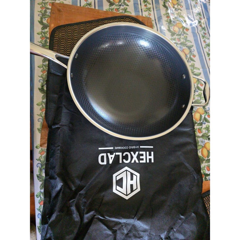 Hexclad Hybrid Kokkärl Nonstick 30 cm Wok (Rostfritt Stål Hybrid) UTAN LOCK Ny bild 4