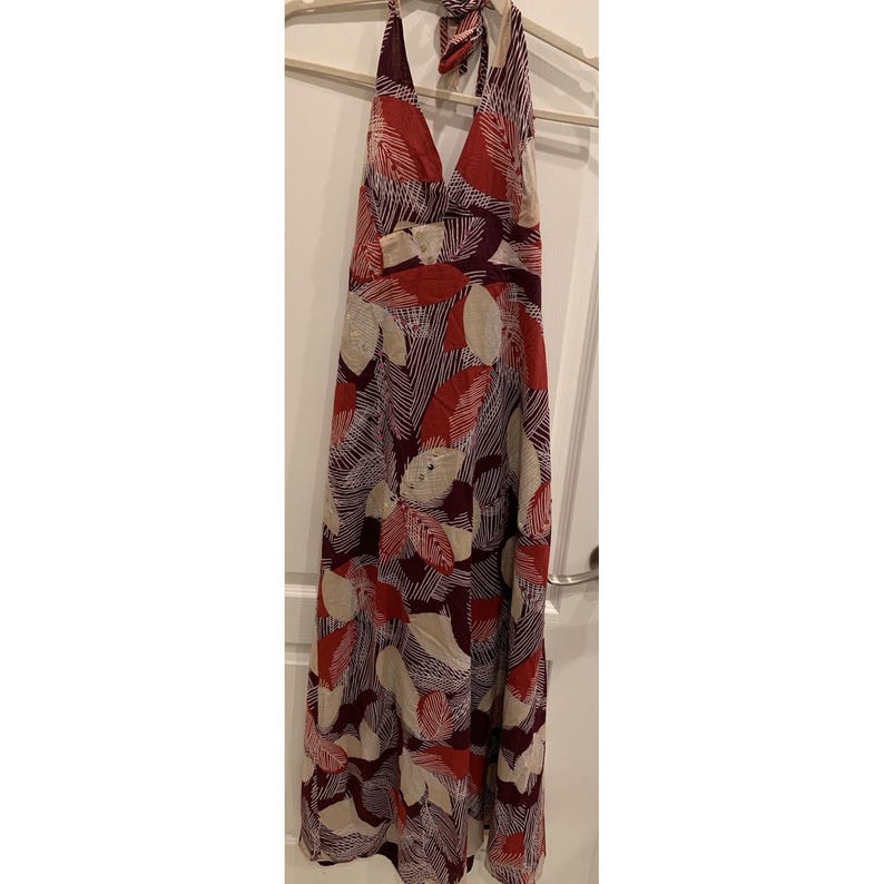 bcbg maxazria Maxi dress, Leaves And Sequins Halter image 1