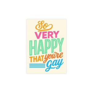 Jeu de cartes postales tellement heureux que vous soyez gay | Carte de voeux de fierté LGBTQ+ | Papeterie Gay Affirmation | Cadeau homosexuel | Bon courrier pour eux