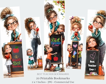 Teacher Ever Printable Bookmarks – Kids Craft, 20 Designs Digital Download