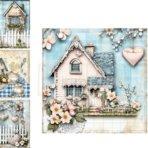 Farm House Clip Art 14 High Res Watercolor JPGs Junk Journaling, Scrapbooking, Card Making, Digital Download, Cottage core Whimsical