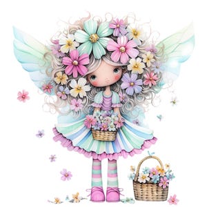 Quirky Fairy Clip Art 10 High Res Watercolour PNG/JPGs Junk Journal Scrapbooking Card Making Whimsical Fairies Paper Craft Digital Art