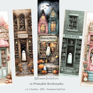 Marcapáginas de Halloween para niños, manualidades imprimibles, 15 marcadores JPG, descarga digital