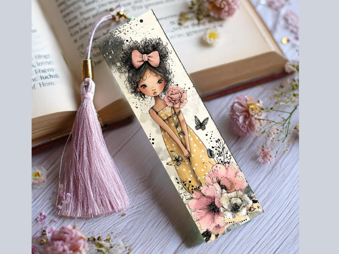 Girls & Flowers Printable Bookmarks, Kids Craft 16 JPG Bookmarks ...