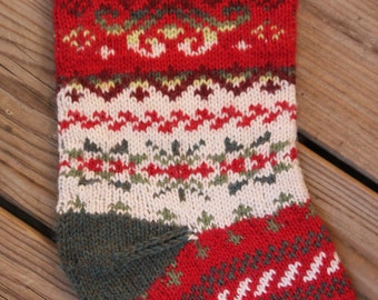 Snowdance Christmas Stocking Knit Pattern PDF