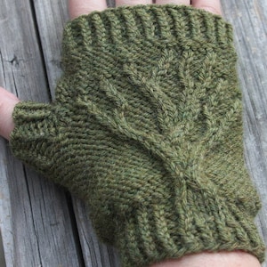 Tree of Life Fingerless Gloves Knit PATTERN PDF