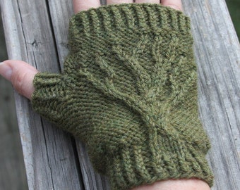 Tree of Life Fingerless Gloves Knit PATTERN PDF