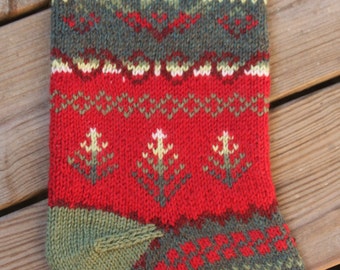 Tannenbaum Christmas Stocking Knit Pattern PDF