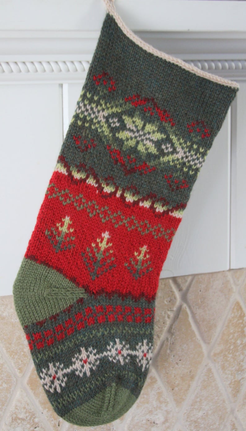 Tannenbaum Christmas Stocking Knit Pattern PDF image 2