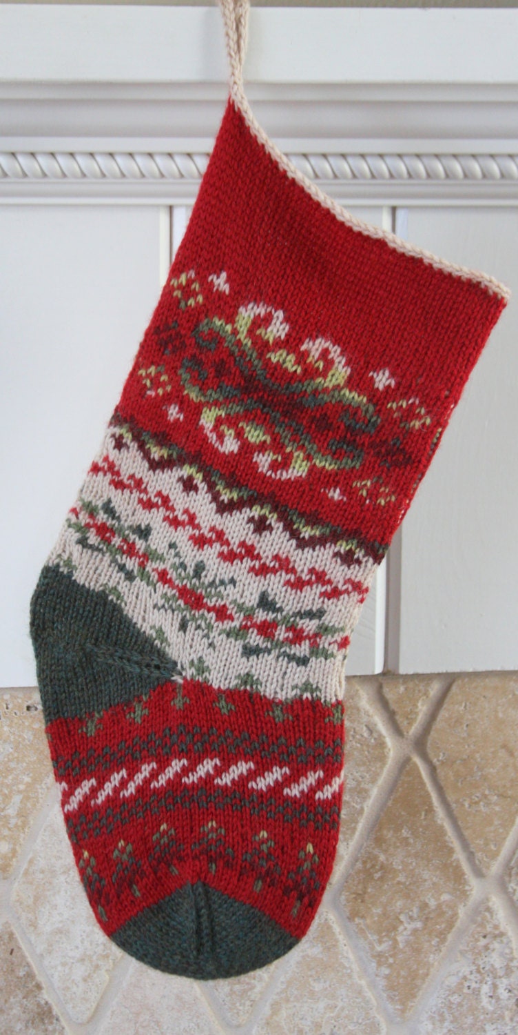 Snowdance Christmas Stocking Knit Pattern PDF - Etsy