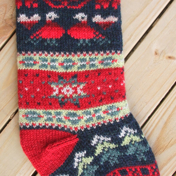 Turtledove Christmas Stocking Knit Pattern PDF