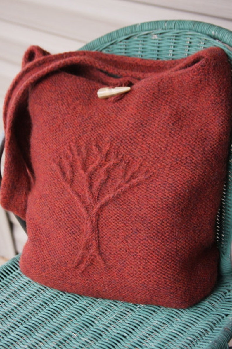 Tree of Life Felted Bag Knit Pattern PDF image 1