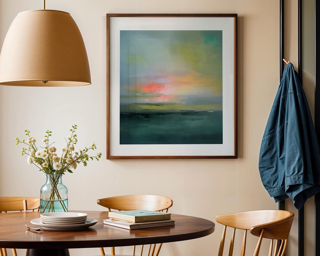 Gallery Detail: Abstract Landscape Art Print Tranquil Home Decor Nature Inspired Wall