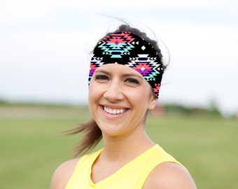 Yoga Headband | Fitness Headband | Workout Headband | Spandex Headband | Running Headband | Aztec Headband