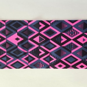 Yoga Headband Workout Headband Fitness Headband Spandex Headband Wide Headband Aztec Print Running Headband Pink Headband image 2