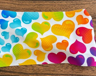 Rainbow Heart Headband | Workout Headband | Fitness Headband | Spandex Headband |